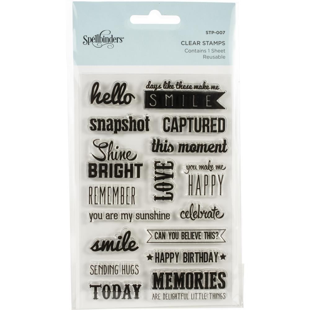 New Spellbinders clear Rubber Stamp CAPTURED SENTIMENTS set free USA ship