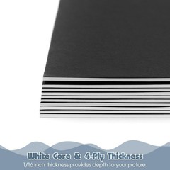 , Pack of 10 Black 18×24 Uncut Photo Mat Matboard, 4-Ply Thick Backing Board …