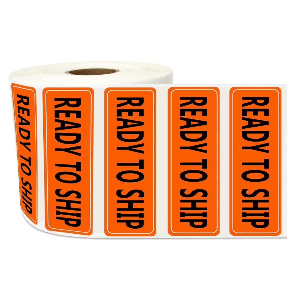 Ready to Ship Industrial Labels, Fluorescent Orange 1 x 3 Inch Quality Contro…