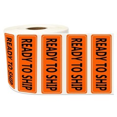 Ready to Ship Industrial Labels, Fluorescent Orange 1 x 3 Inch Quality Contro…