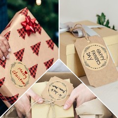 500pcs 2″ Label Stickers for Jars and Lids, 4 Different Wreath Designs, Kraft…