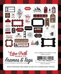 1 Pack of Echo Park Paper LET’S LUMBERJACK Frames & Tags Ephemera Die-Cut Pieces