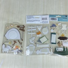 Sticker Lot 3 Jolee’s Boutique Camp Camping Tent Fire Sleeping Bag Scrapbook