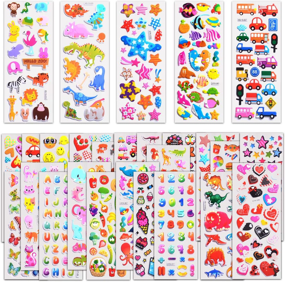 Stickers for Kids 1000+, 3D Puffy Stickers for Kids Toddlers 40 Different