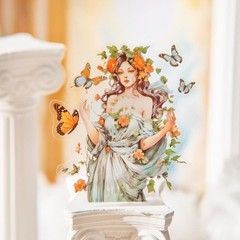 15Pcs European Goddess PET Stickers Journaling Album Card Scrapbooking Craft Art