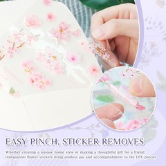 160Pcs Natural Flower Stickers for Scrapbooking,Self-Adhesive Transparent Flo…