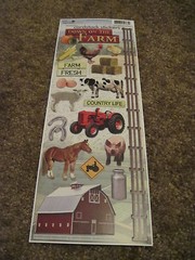 Scrapbooking Stickers Cardstock Paper House 13″ Farm Animals Barn Cow Horse Pig
