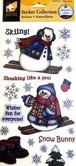 American Traditional Designs Winter Fun Clear Stickers 2005 Snowman NOS Card