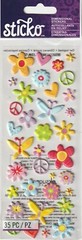 NEW! Sticko Puffy PEACE AND LOVE Theme 3-D stickers 88399 Fast FREE ship! WOW!!!