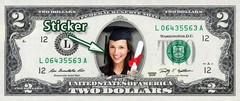 CUSTOMIZED COLOR $2 Dollar Bill with ur NAME & Picture! Made w/ Real Cash Money