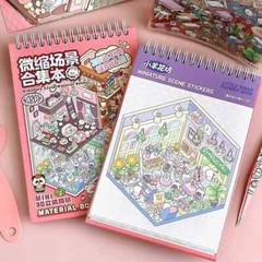 Miniature 3D Scene Stickers Scrapbook, 32 Unique Themes 1.0+2.0 for Best Gift