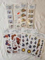Vintage NOS Provo Craft Designer Stickers Scrap Book Lot 8 Sheets Sports Family