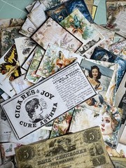 100+ piece ( Mini Cuts ) Lot Junk Journal Ephemera read description KIT