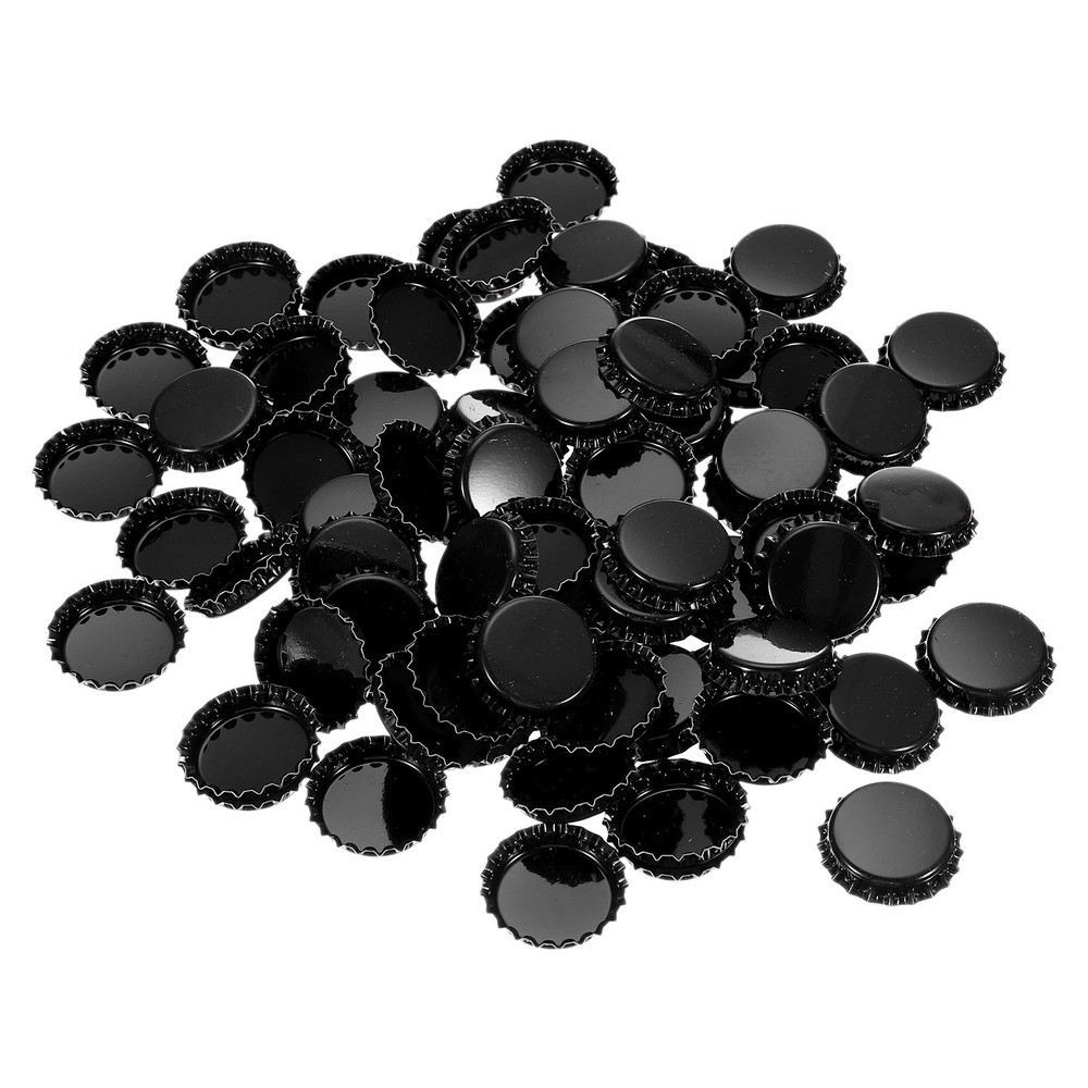 100 PCS Bottle Caps, 1″ Double Sided Printing Bottle Caps, Black