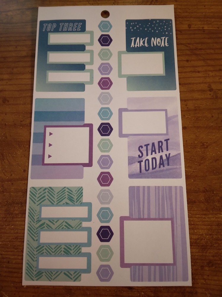 Happy Planner Purple Blue and Green Layered Boxes Stickers MAMBI 277437