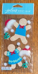Jolees Gingerbread Couple Cookies Boy Girl Christmas Tree Santa Hat Christmas 3D