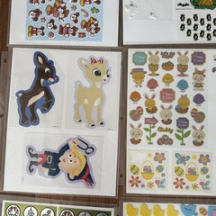 LOT VINTAGE STICKERS AGC Disney Hobby Lobby Peanuts Easter