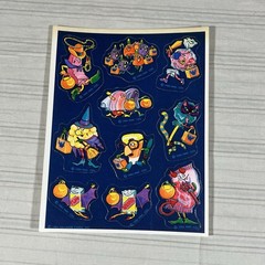 RARE Vintage Sticker Sheet Hallmark Cards 1984 Trick Or Treat Candy Costume HTF