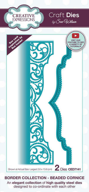 CREATIVE EXPRESSIONS – METAL CUTTING DIE – BORDER COLLECTION – BEADED CORNICE