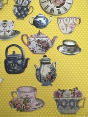 Set of 15 Vintage Teacups English Tea Time Photos Stickers Scrapbooking