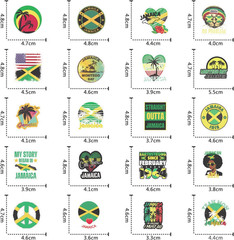 65Pcs Jamaica Stickers for Scrapbooking, Water Bottles, Laptops, Suitcases