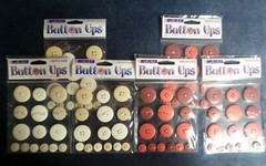 (6 Sheets) Scrapbooking Button Stickers Button Ups Photo Safe Adhesive Buttons