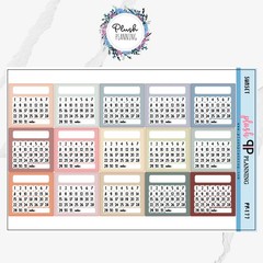 Calm Sunset Colors Tracker Monthly Sidebar Planner Stickers