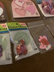 Scrapbooking Lot Valentine’s Day Embellishments Brads Eyelets