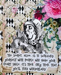 Alice In Wonderland Scrapbooking Junk Journal Paper Crafting Set Of 45 Pieces #R