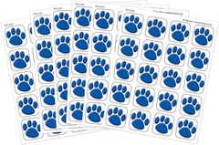 Creative Blue Paw Prints Sticker Set – 120 Durable, Water-Resistant Designs
