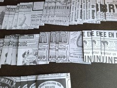 100pc Black & White Retro French Newspaper Ads 3 1/4 X 3 1/4 Scrapbook Papers