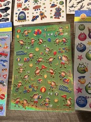 Lot Of 6 Vintage Style Sticker Sheets Golden Laser Holographic Cars Planes Robot