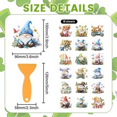 GLOBLELAND 18 Sheets Gnome Rub on Transfer 3.9 x 3.6 inches, Mixed Color