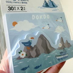Daiso Korea Travel Sticker & Dokdo Memo Pad Set Kawaii Stationery