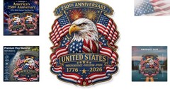 Celebrate America’s 250th Anniversary with 2-Pack Eagle & Flag Vinyl Decals