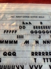 Six Letraset INSTANT LETTERING Transfer Letters Avant Garde Gothic Bold 24pt 1