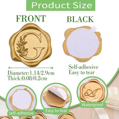 SWANGSA 100 Pack Letter S Wax Seal Stickers – Antique Gold Botanical Leaves