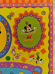 Vintage Sandylion Photo Scrapbook Stickers Mickey Mouse Minnie Happy Birthday