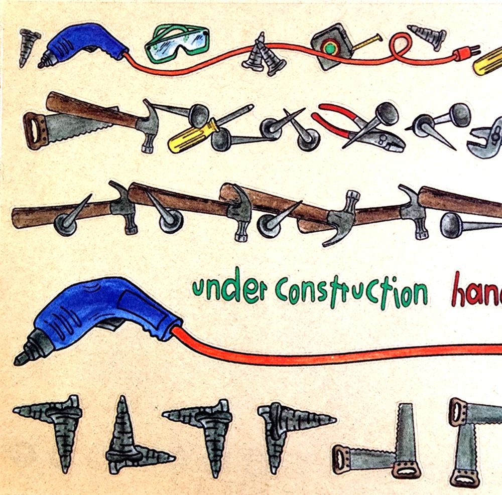 Vintage 1999 Provo Craft Tool Time Handy Man Clear Border Stickers Scrapbook NOS