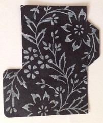 LIBRARY CARD POCKET Die-Cut(4pc) Approx.3″x1-3/4″Handmade Paper •Journaling•Deco
