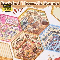 3D Sticker Scene 8PCS Mini Scene Stickers for Adults 3D Stickers Scene Set Cute