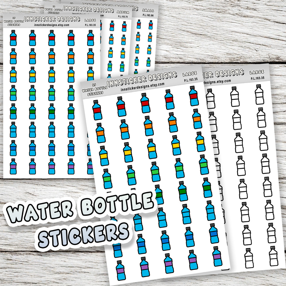 Water Bottle Stickers, Mini Icon Reminder Planner stickers, Journals, Scrapbooks
