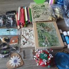 Craft Lot Crafting Supplies Water Color Pencils Glitter Stamps Embellishments