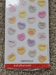 Stickeroni from Hallmark, Valentine’s Stickers, Candy Conversation Hearts