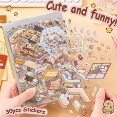 3D House Stickers Kit Reusable Craft Scene Therapy Kids Adults Non-Toxic