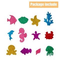 Glitter Foam Sea Animal Stickers Self Adhesive Craft DIY Scrapbook 100PCS