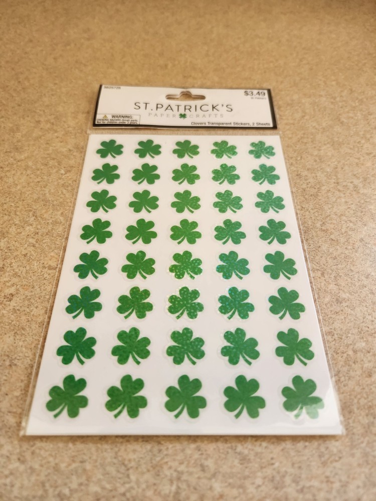 Hobby Lobby/St. Patrick’s Day Crafts~Clover Transparent Stickers