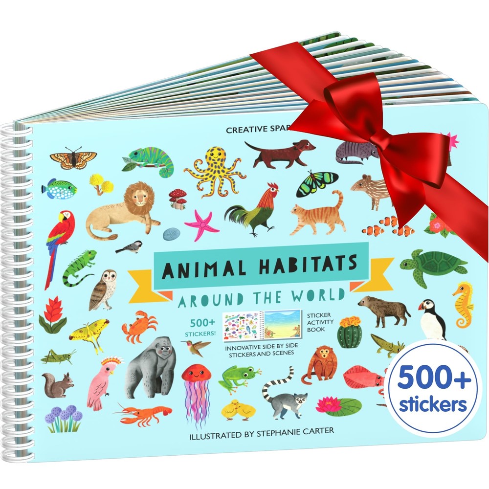 Animal Sticker Book Activity for Kids, Toddler Airplane Travel Essentials, 50…