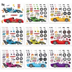 24 Sheets Make Your Own Race Car Stickers, Funny Sporty Racing Make a Face St…