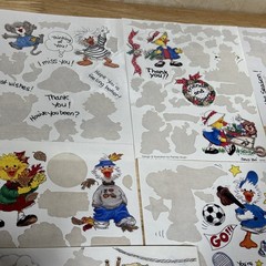 vintage suzy’s zoo stickers 3 Sealed Packs – 15 Full Sheets 10 Partial 21 Mini